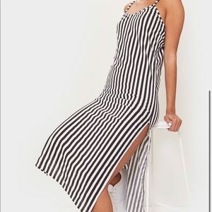 Striped dress with slit